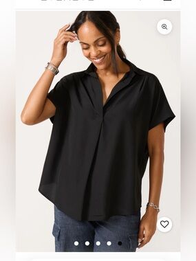 NWT French Connection Crepe Short Sleeve Popover